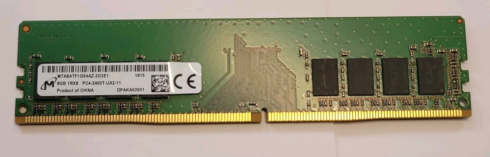 MICRON 8GB 1RX8-PC4-2400T-UA2-11-MTA8ATF1G64AZ-2G3H1-DESKTOP MEMORY