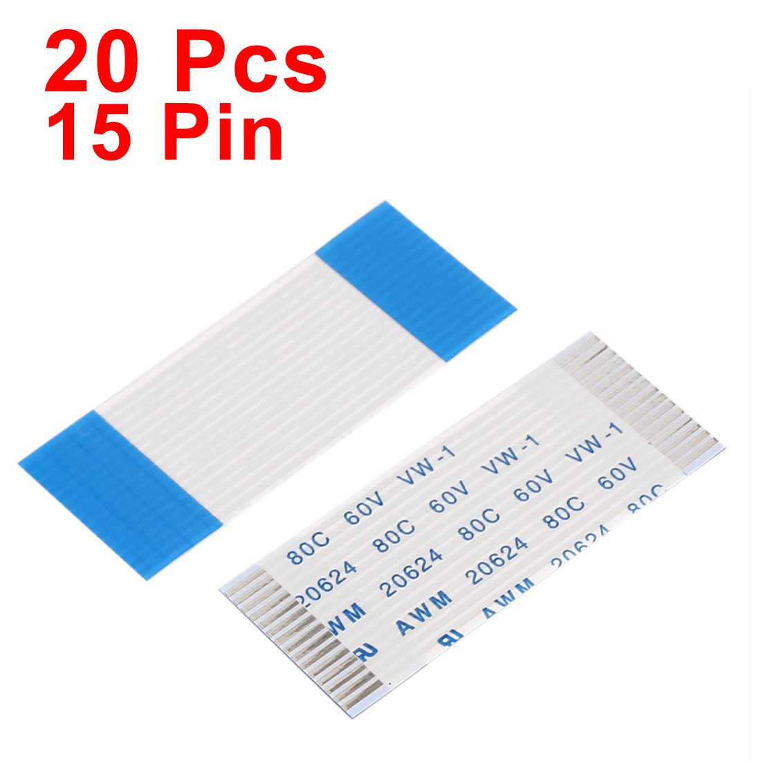 A Type 20pcs 1.0mm Pitch 15 Pin Flexible Flat Cable FPC FFC Connect Wire 40mm