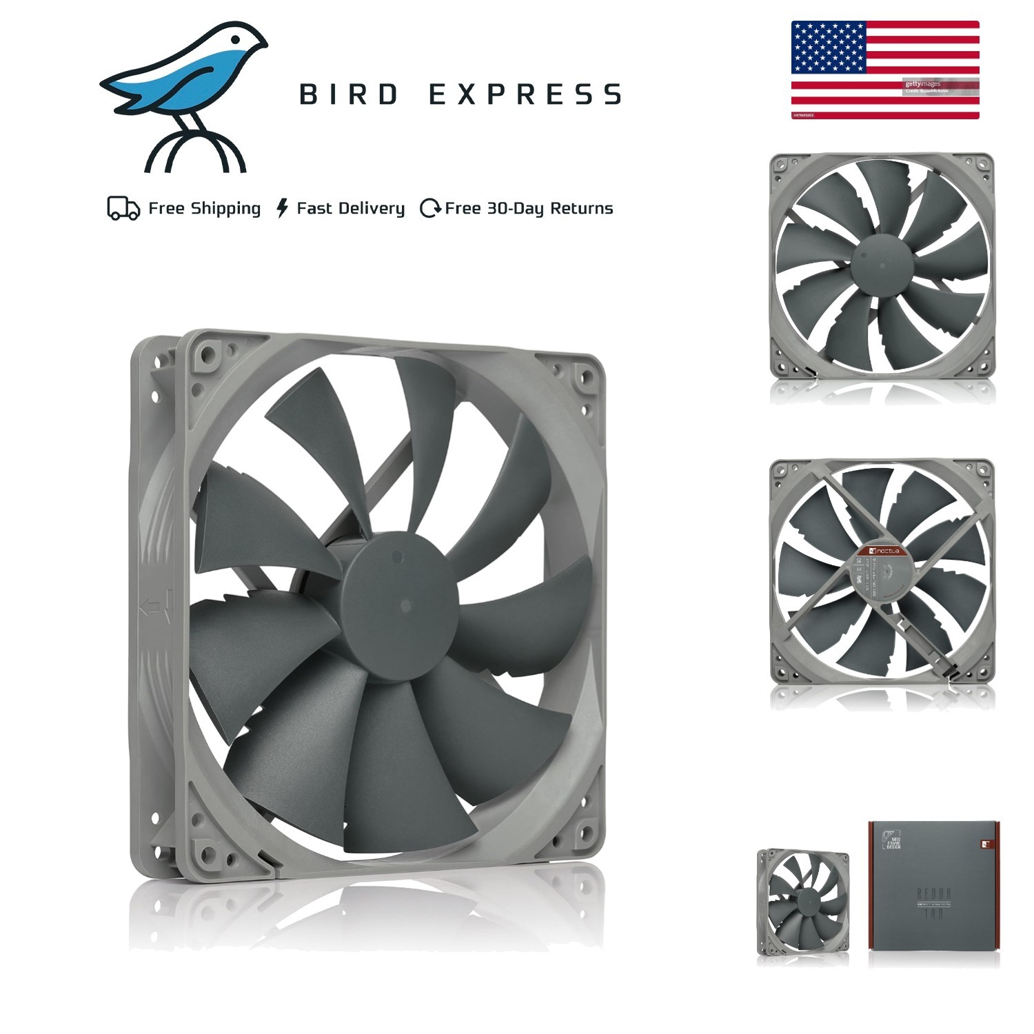 140mm High Performance PWM Cooling Fan 1500 RPM Quiet Airflow for Desktop