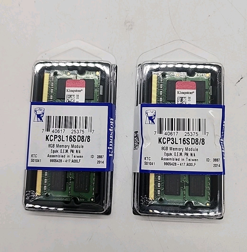 KINGSTON KCP3L16SD8/8 (SET OF 2) NEW