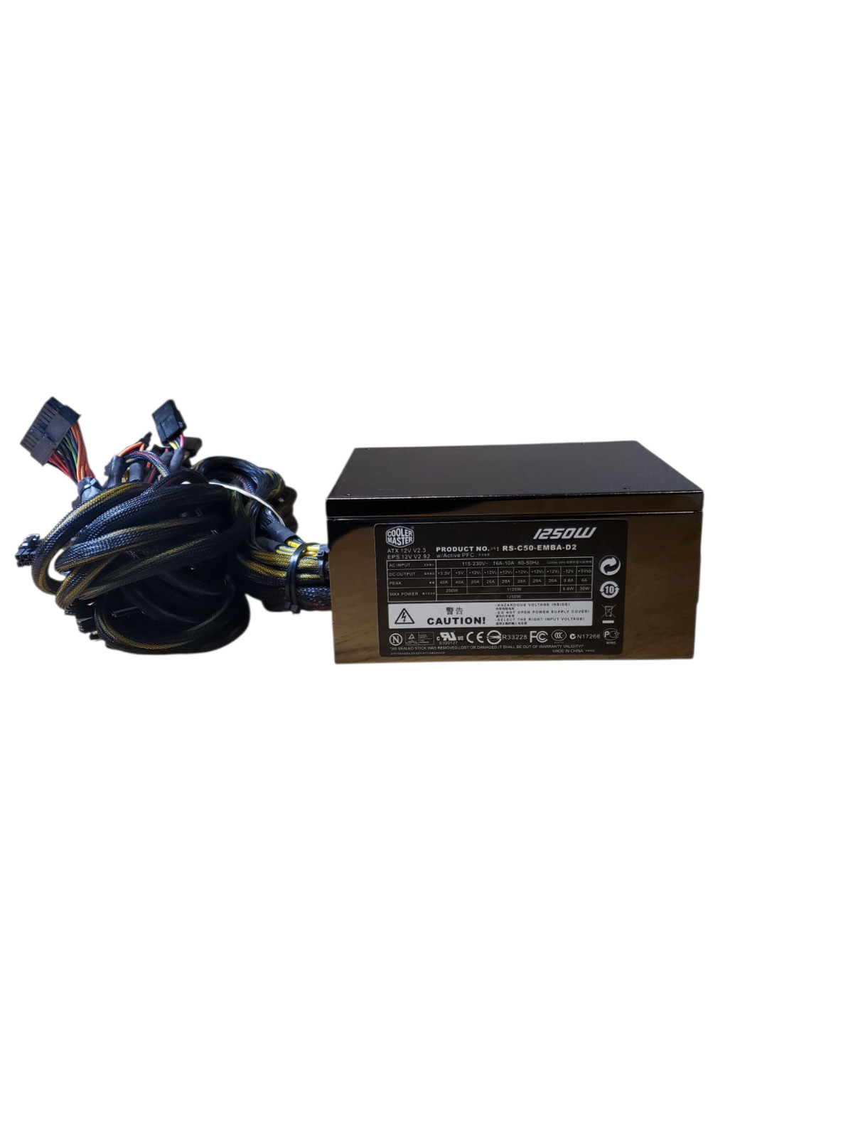 CoolMaster 1250W 80+ Rated Desktop Power supply RS-C50-EMBA-D2 tested