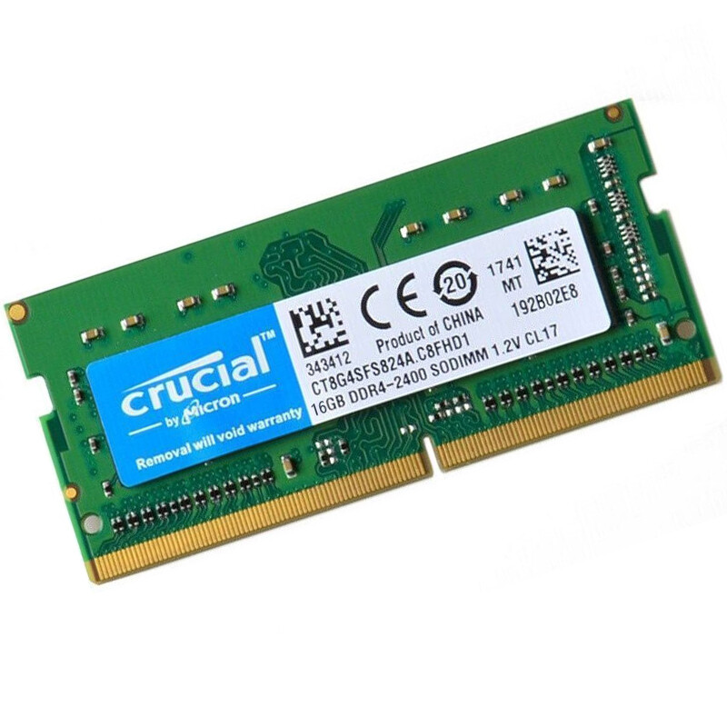 Crucial DDR4 32GB KIT 2 x 16GB 2400 MHz PC4-19200 SODIMM 260-Pin Laptop Memory