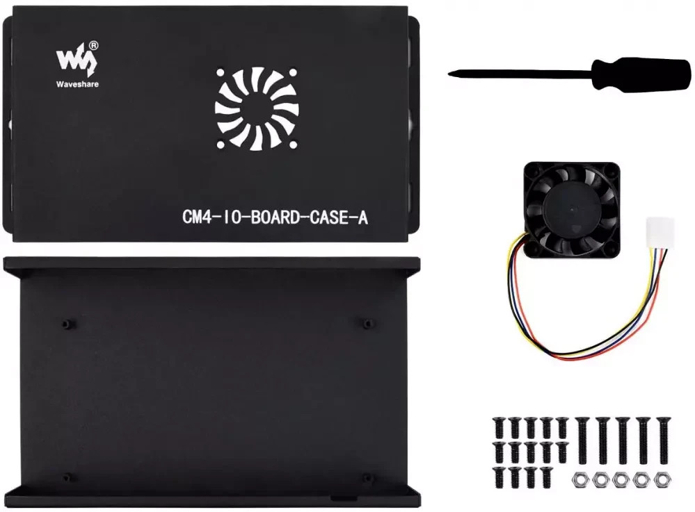 for Raspberry Pi Compute Module 4 IO Board Metal Box/Case with Cooling Fan,…