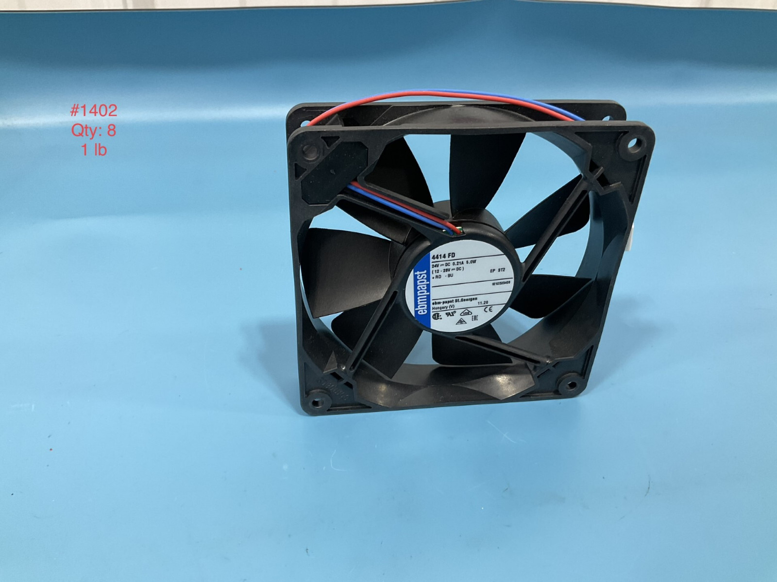 PAPST Fan 4414FD DC Tubeaxial Fan, 119x119x25mm, 24VDC, 100CFM, 43dBA