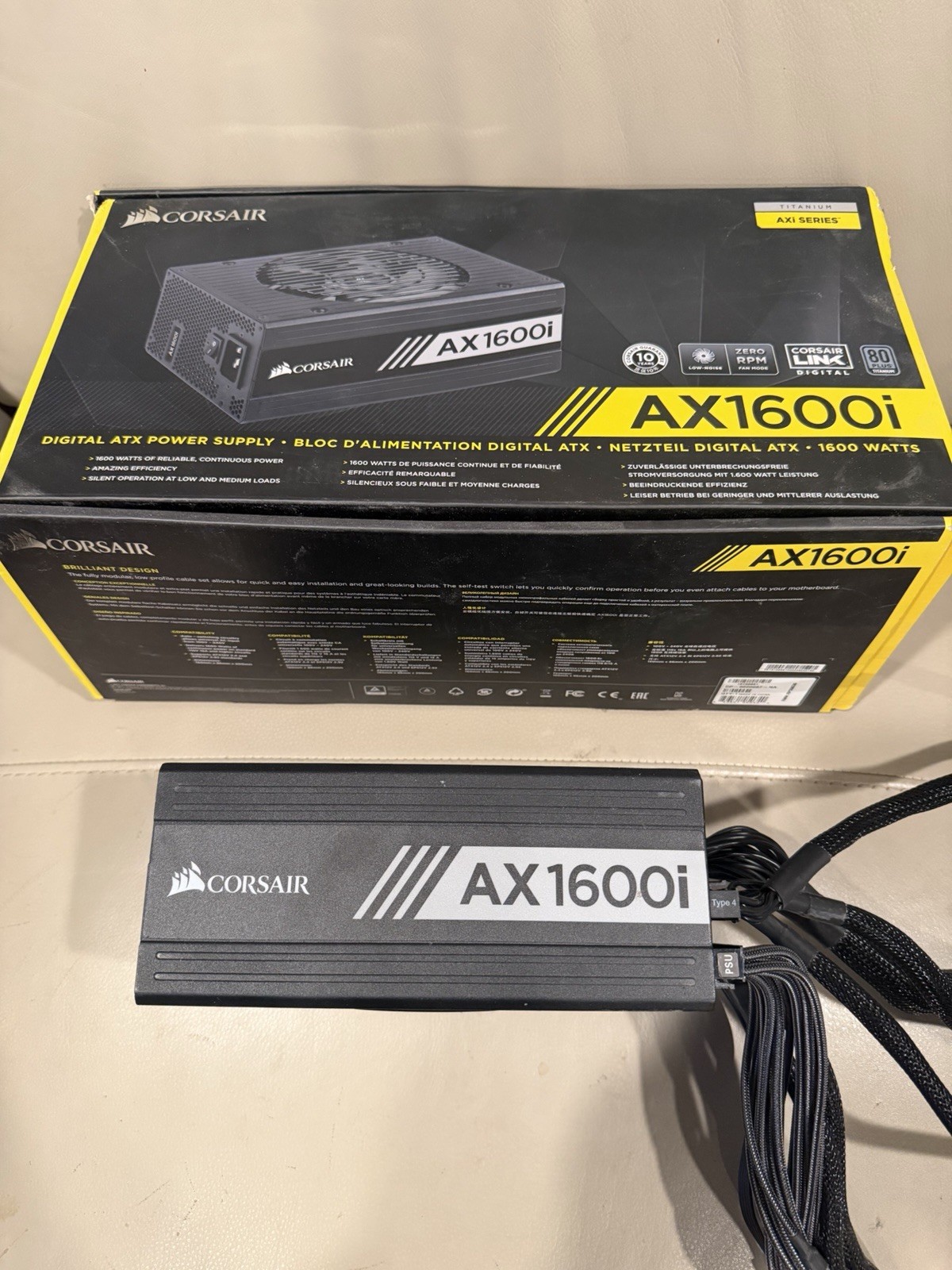 Corsair AX1600i 1600 Watt 80 Plus Titanium ATX Fully Modular Power Supply