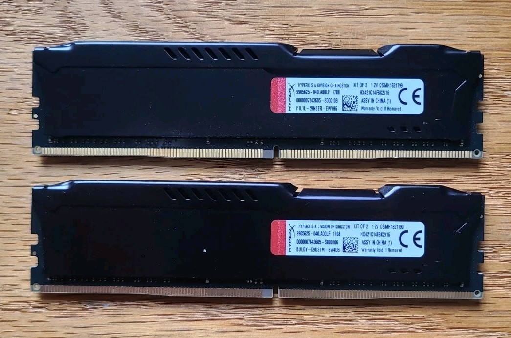 KINGSTON HYPERX FURY HX421C14FBK2/16 16GB KIT (2X8GB) DDR4