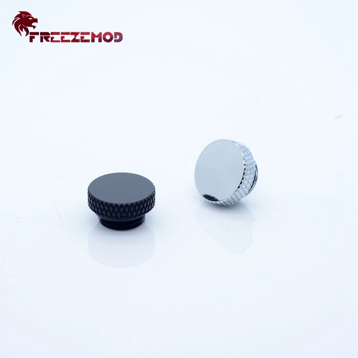 4 Pcs FreezeMod G1/4″ Thread Low Profile PLUG Stop Fitting Black Silver Brass