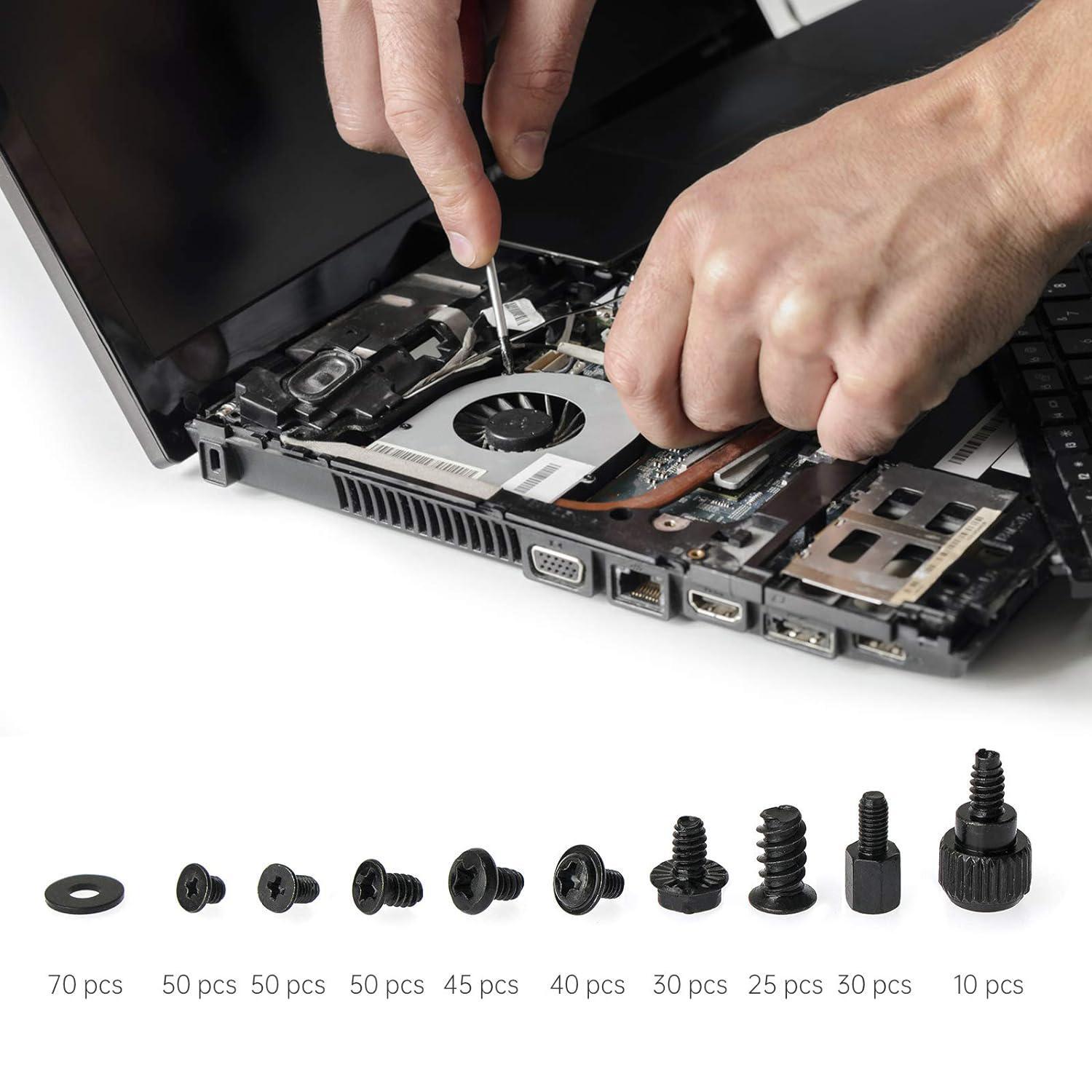 400Pcs Computer Screws Standoffs Kit SSD Screw for Universal Motherboard PC