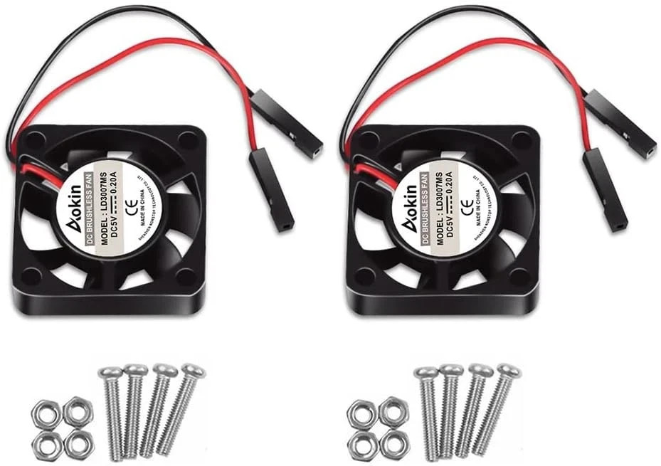 2Pcs 3007 Fan for Raspberry Pi 5 30x30x7mm Cooler Brushless Black-2pcs