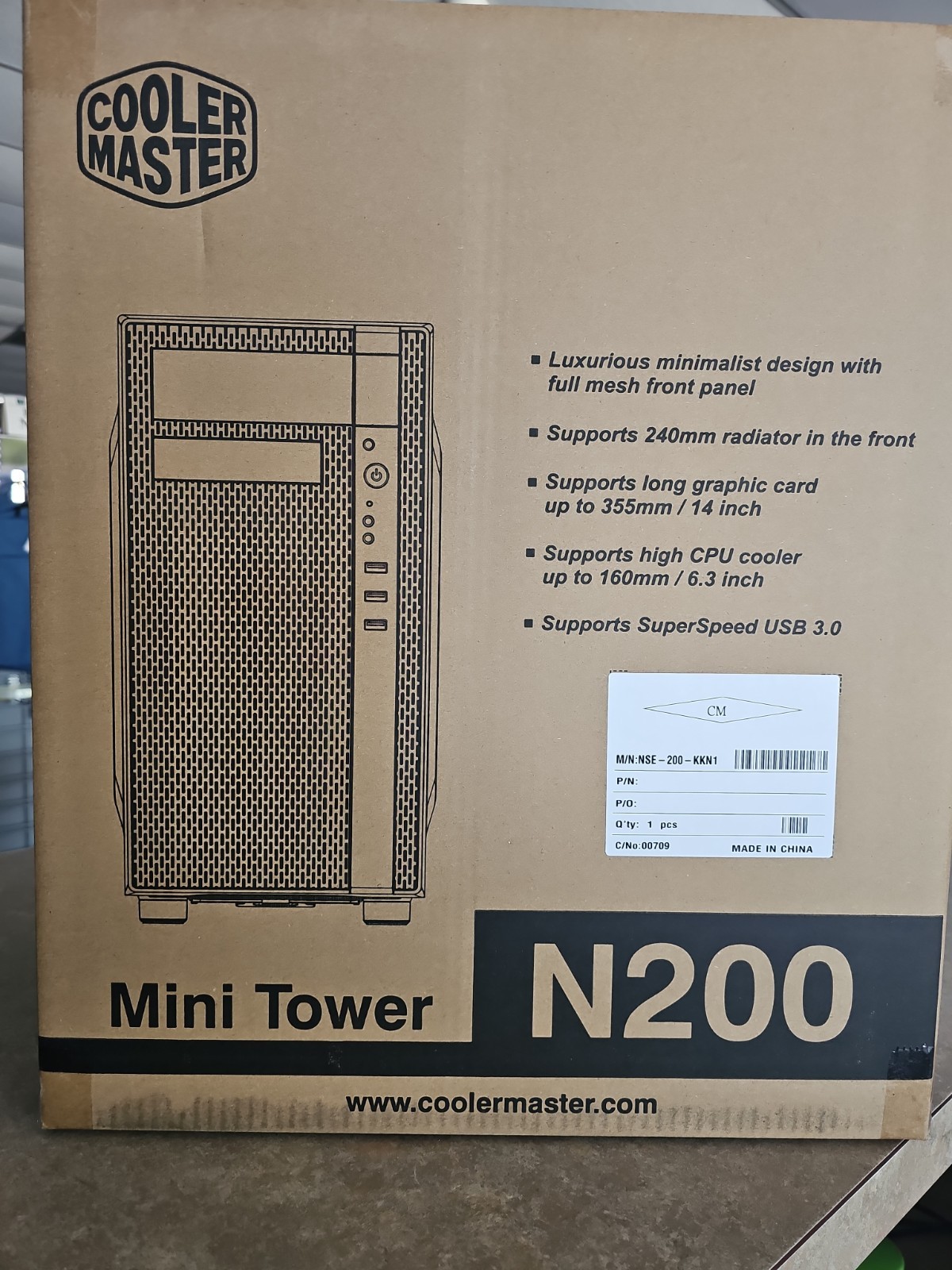Cooler Master N200 Micro-ATX Mini Tower with Front Mesh Ventilation, USB 3.0