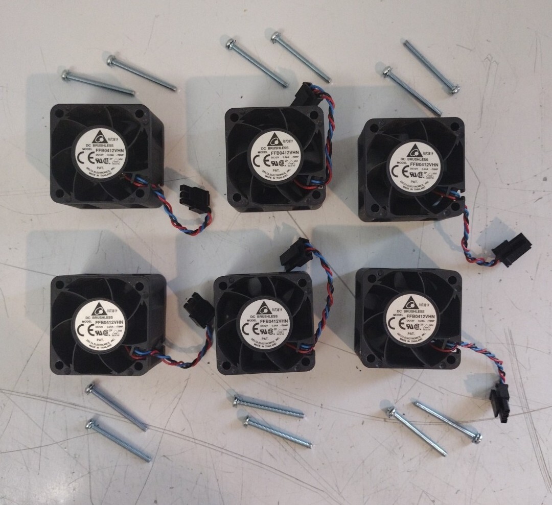 6pk Hi Speed Fan Delta 12V .16A 1.92W Ball Bearing 3wire Plug FFB0412VHN 9500RPM