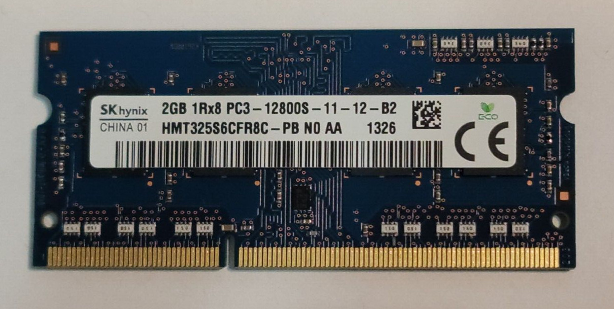 SK Hynix CHINA 01 2GB 1Rx8 PC3-12800S-11-12-B2 HMT325S6CFR8C-PB NO AA 1326
