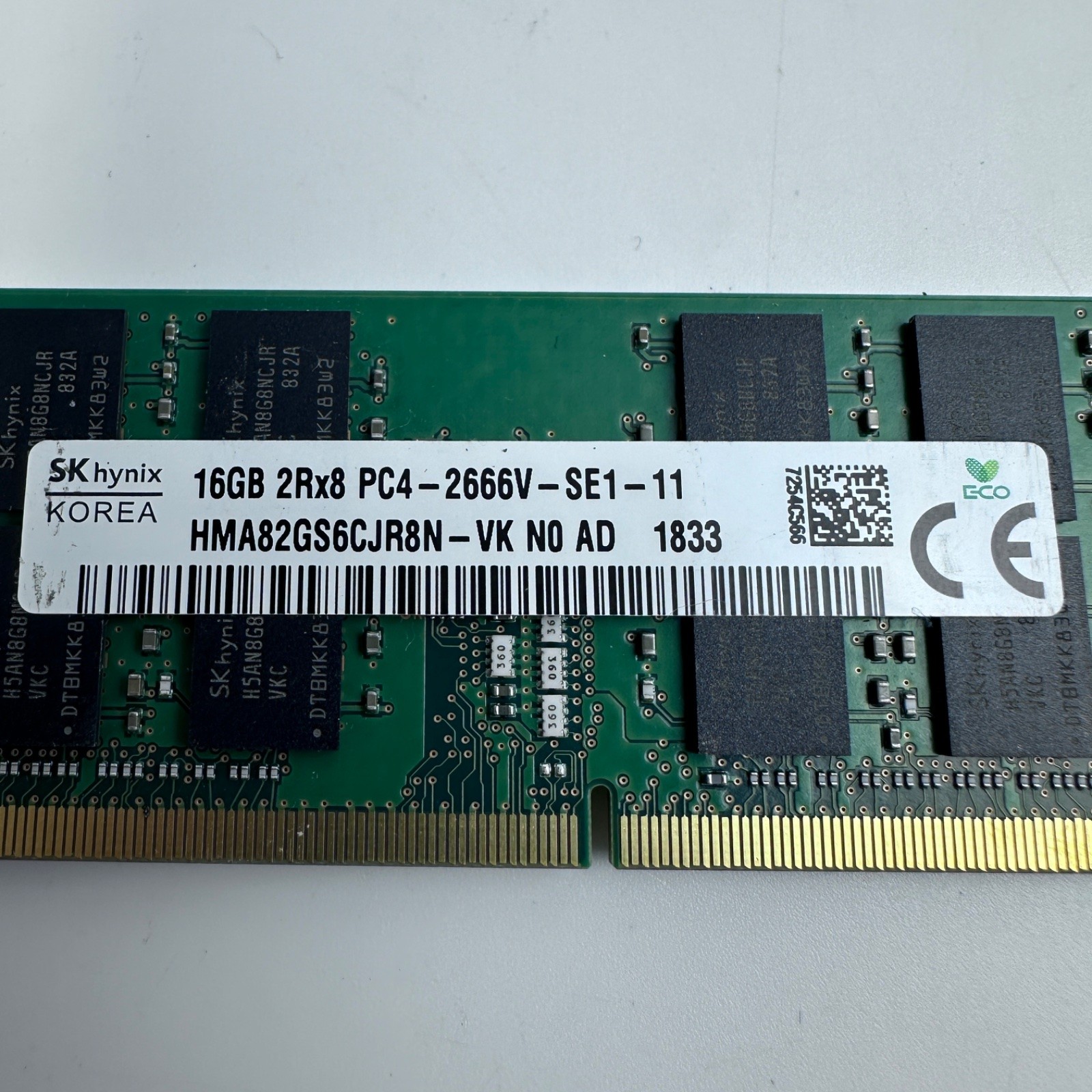 SK hynix 16GB DDR4 2666MHz PC4-2666V SO-DIMM Laptop RAM Memory HMA82GS6CJR8N-VK