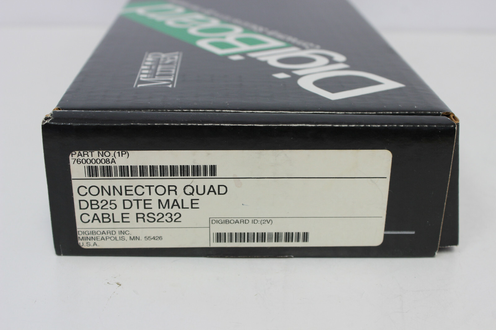 DIGI 76000008 CONNECTOR QUAD DB25 DTE MALE CABLE RS232 NEW OPEN BOX BLK