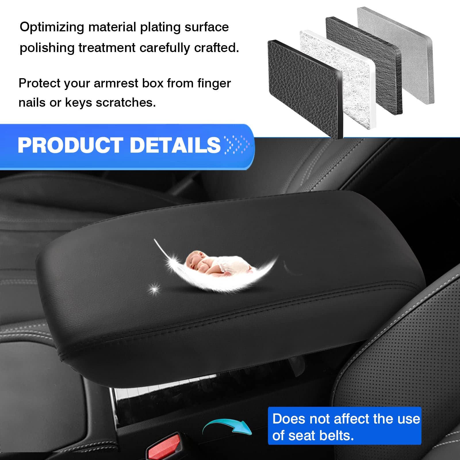 Autorder Center Console Cover for 2022-2025 2026 22-26 Ford Maverick, Black