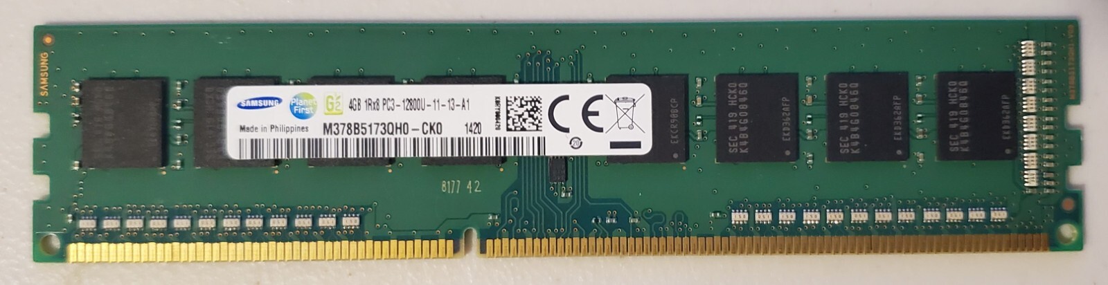 Samsung 4Gb PC3-12800U-11-13-A1 M378B5173QH0-CK0 Memory Board