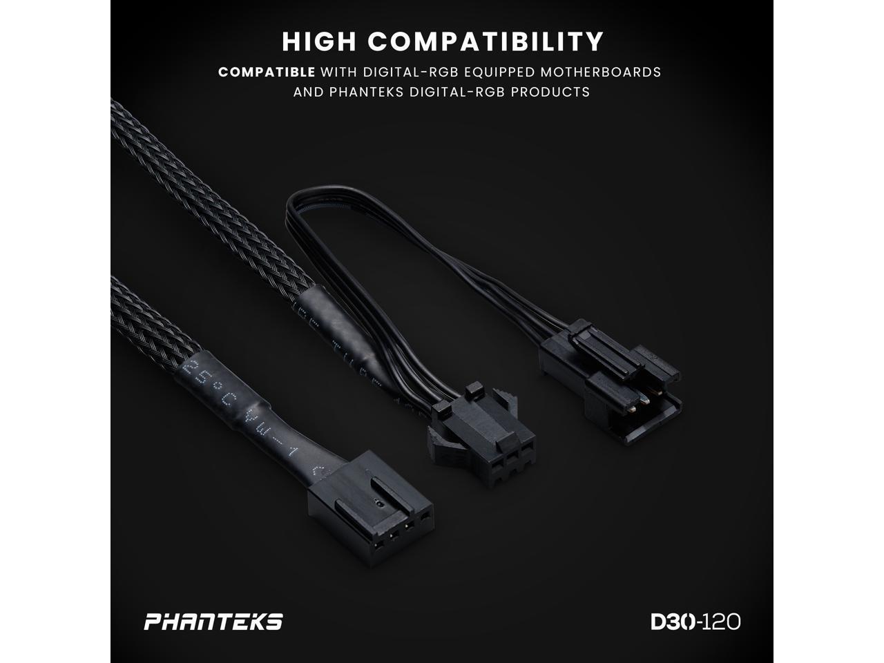 Phanteks D30-120 DRGB PWM Fan, Reverse Airflow Model, Premium D-RGB Performance
