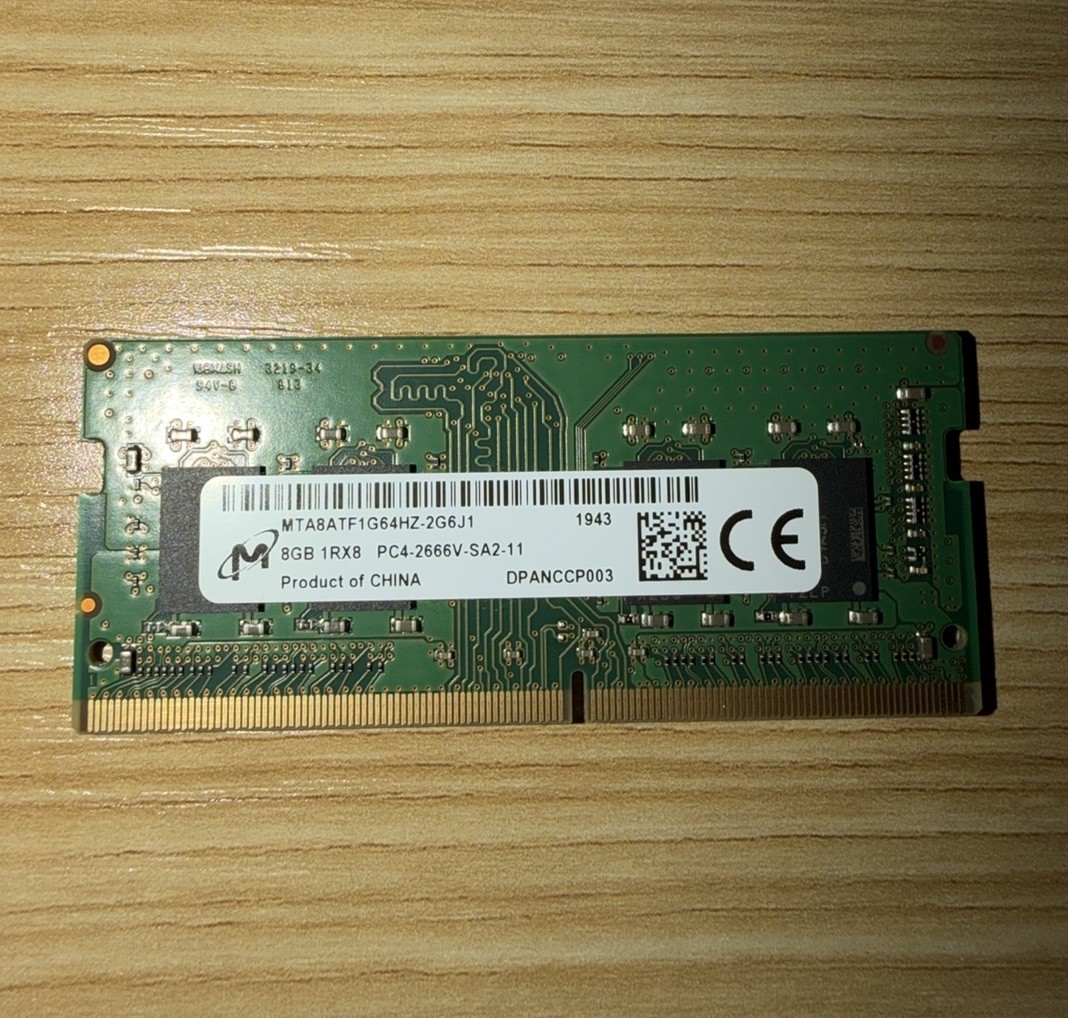 Micron 8GB 1Rx8 PC4-2666V SA2-11 Laptop Memory RAM