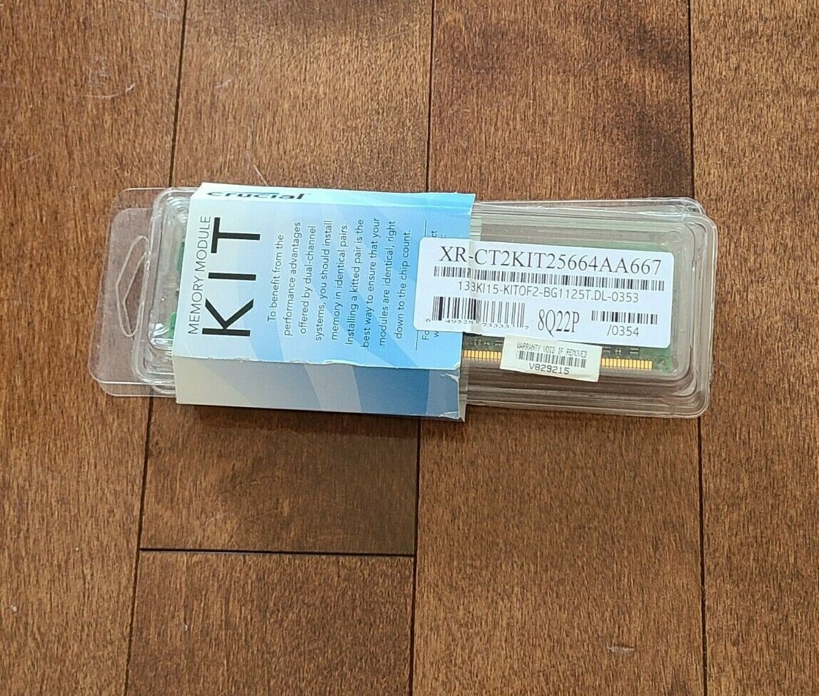 Crucial 4GB KIT PC2-5300 DDR2 Memory – CT2KIT25664AA667 256MX64DDR2