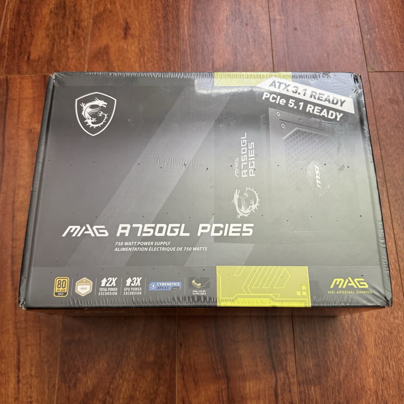 MSI MAG A750GL PCIE5 750W GAMING POWER SUPPLY ATX3.1/PCIE 5.1READY 80Gold SEALED