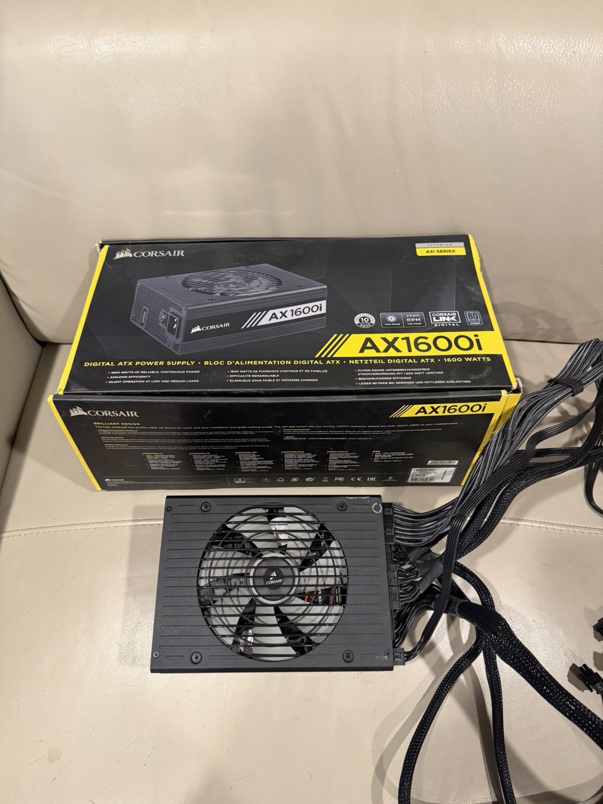 Corsair AX1600i 1600 Watt 80 Plus Titanium ATX Fully Modular Power Supply