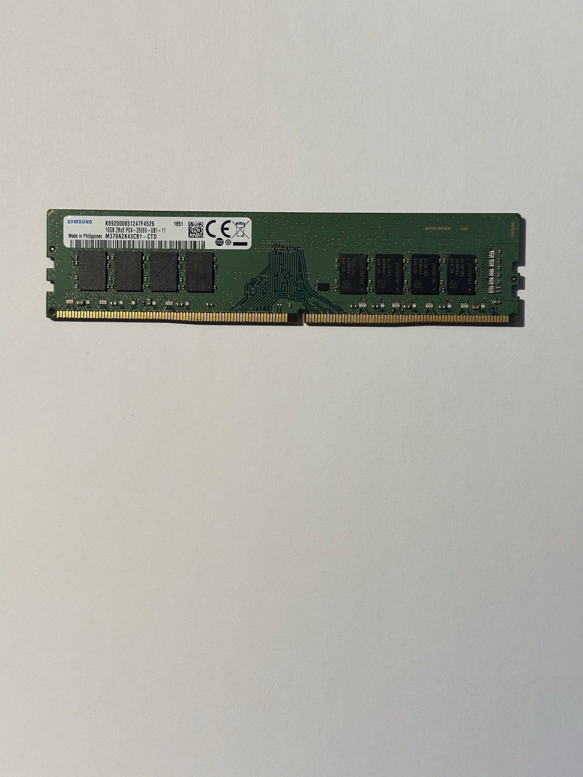 Samsung 16GB 2RX8 PC4-2666V DDR4 2666MHz memory NON-ECC M378A2K43CB1