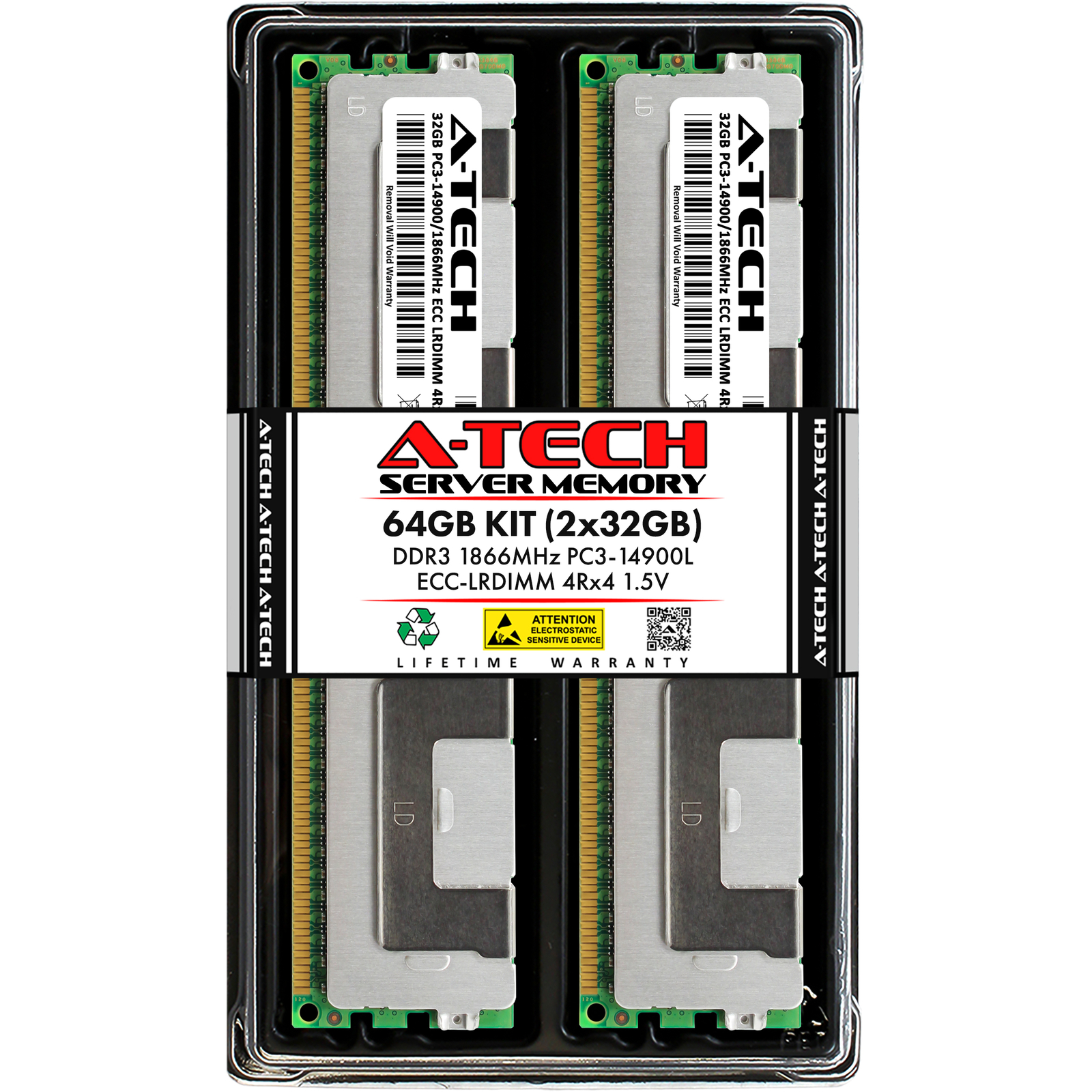 64GB 2x32GB 4Rx4 PC3-14900L HP ProLiant DL360p G8 DL380p G8 ML350p G8 Memory RAM