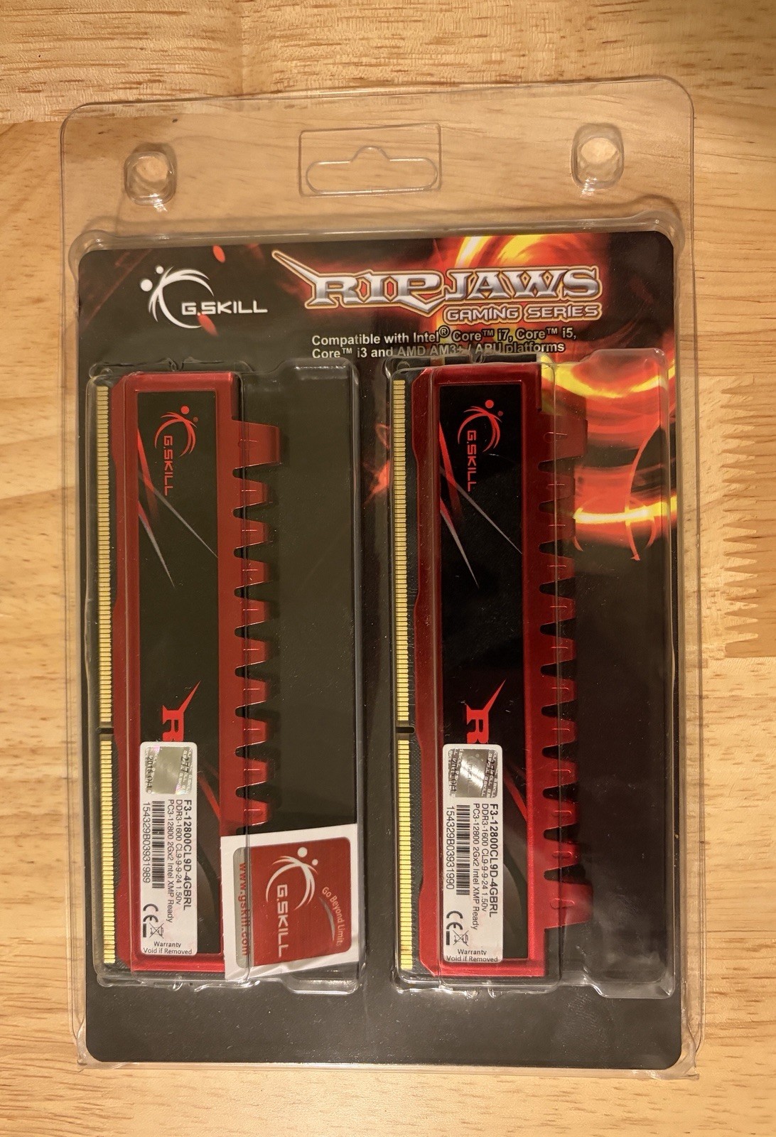 G.SKILL Ripjaws DDR3-1600 PC3-12800 4GB (2x2GB) DIMM RAM F3-12800CL9D-4GBRL