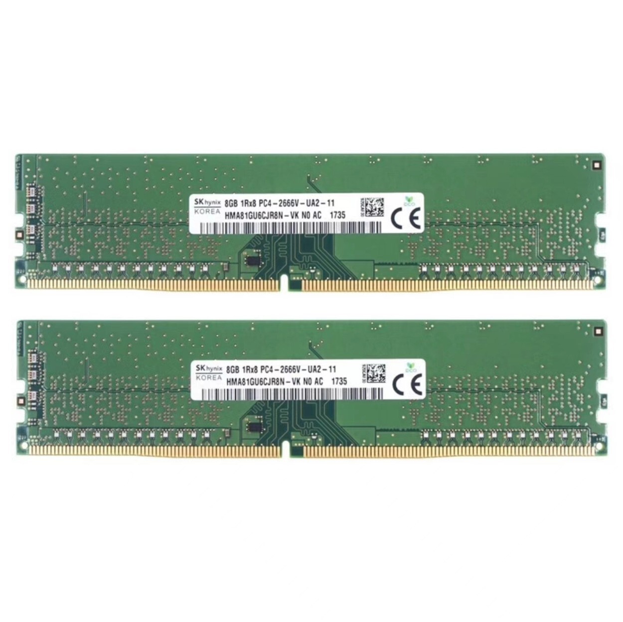 Hynix 16GB (2X8GB) DDR4 2666MHz PC4-21300 1RX8 UDIMM Memory Ram HMA81GU6CJR8N-VK