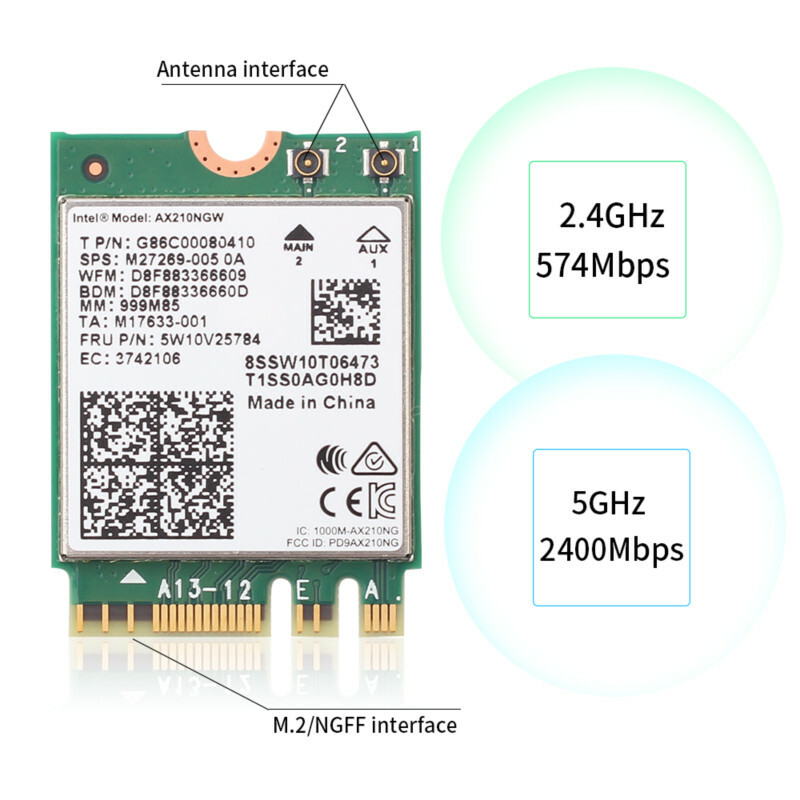 M.2 Wifi 6e Adapter for Intel AX210 mini Desktop Kit Wireless Network wifi Card