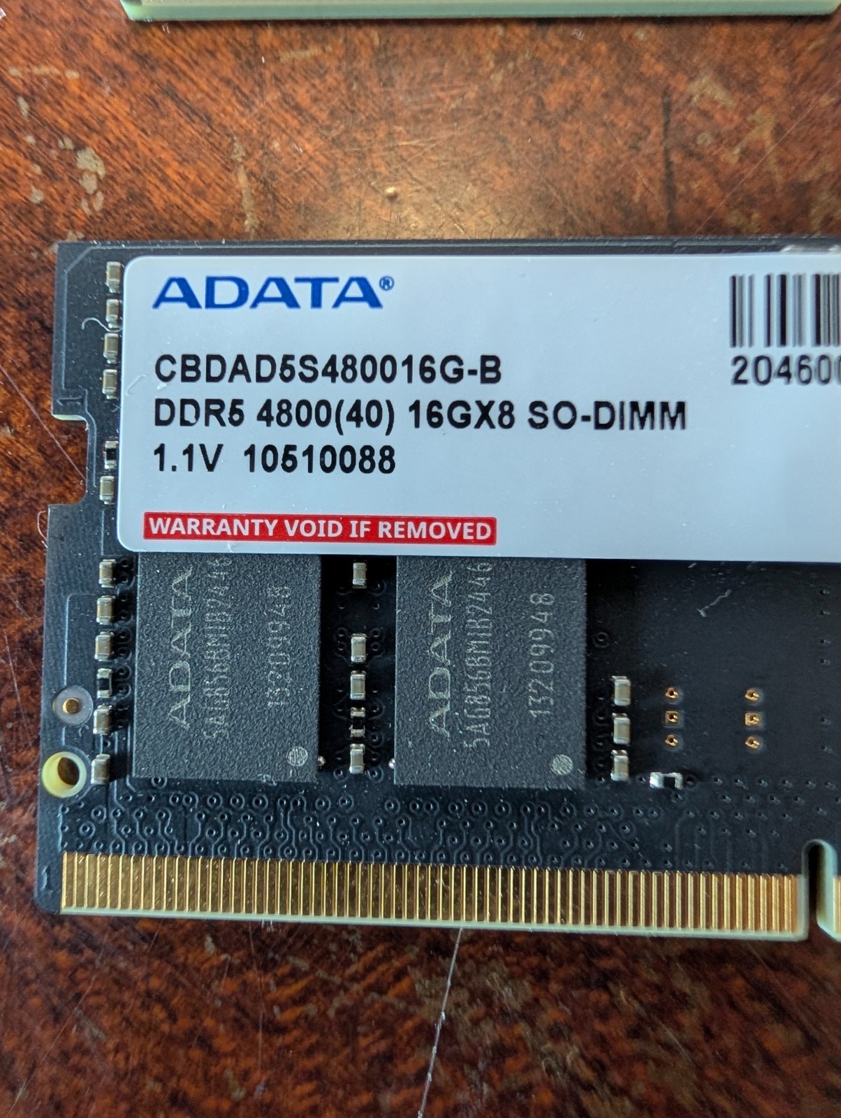 ADATA CBDAD5S480016G-B DDR5 4800 (40) 16GX8 SO-DIMM 10510088