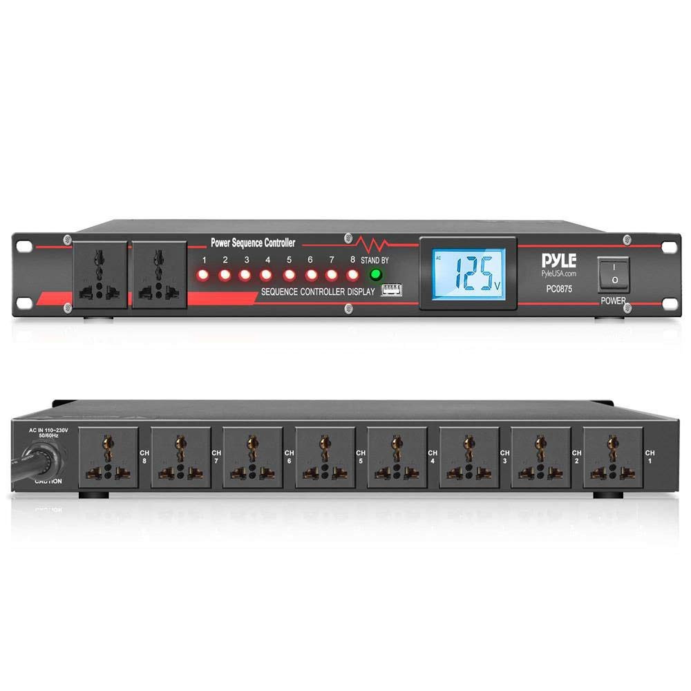 Pyle 10 Outlet Power Sequencer Conditioner – 13 Amp 2000W Rack Mount Pro…