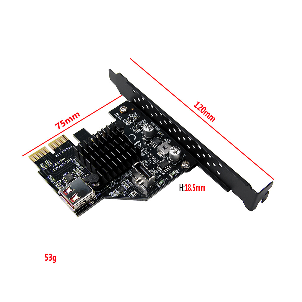 Pci-express 3.0 2x to Type-e USB 3.1 Gen2 10Gbps+USB 2.0 port expansion card
