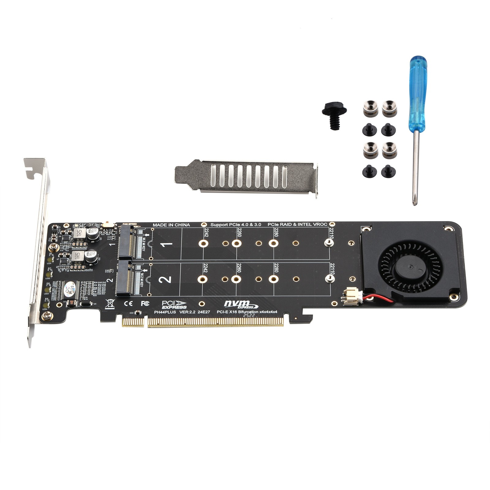 SSD Expansion Split Card Supports 4 Nvme M.2 PCIE 4.0 x16 4 x 32Gbps New