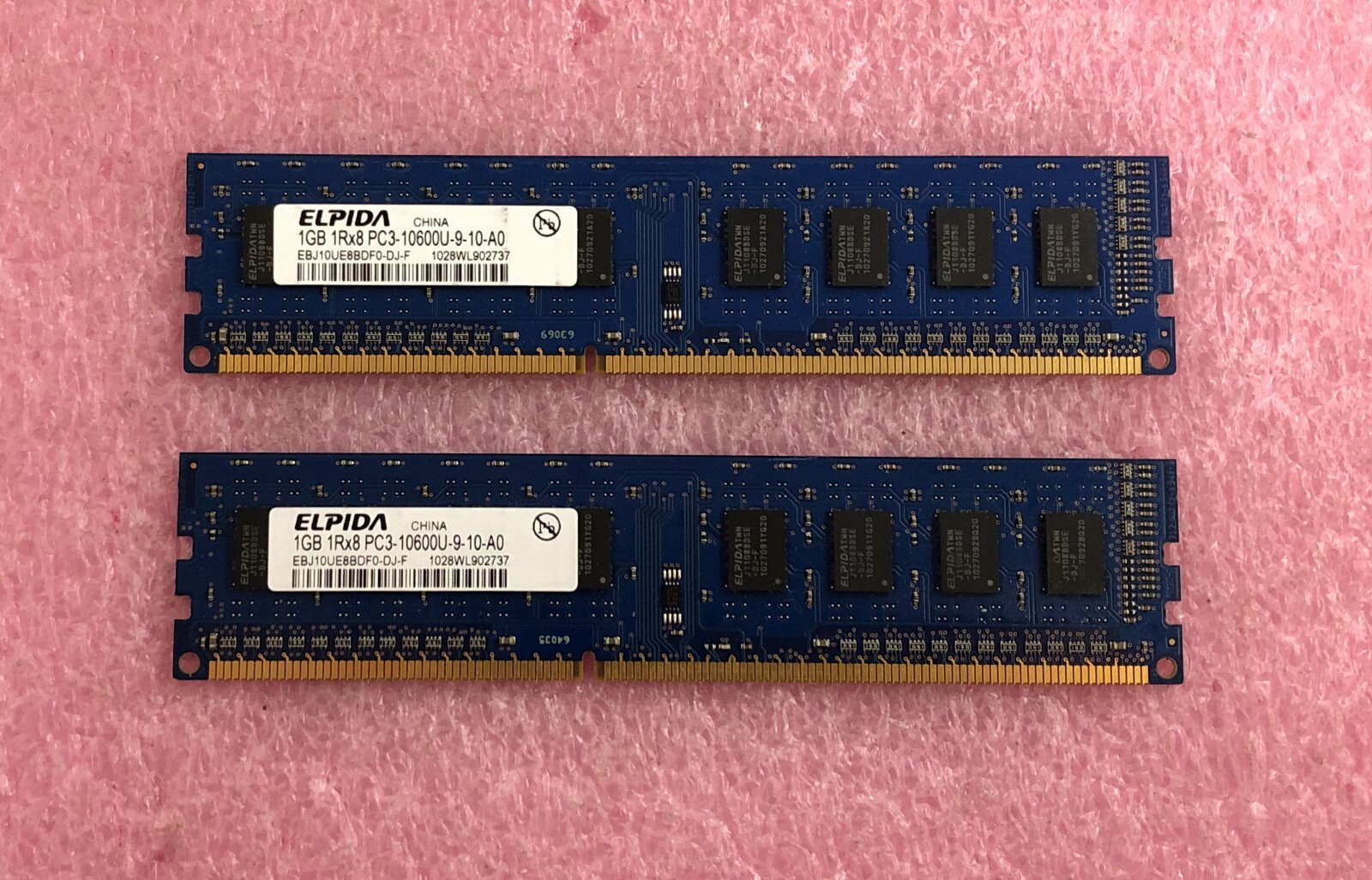 2 X 1GB ELPIDA PC3-10600U DDR3 1333 NON-ECC MEMORY EBJ10UE8BDFO-DJ-F – 2GB TOTAL