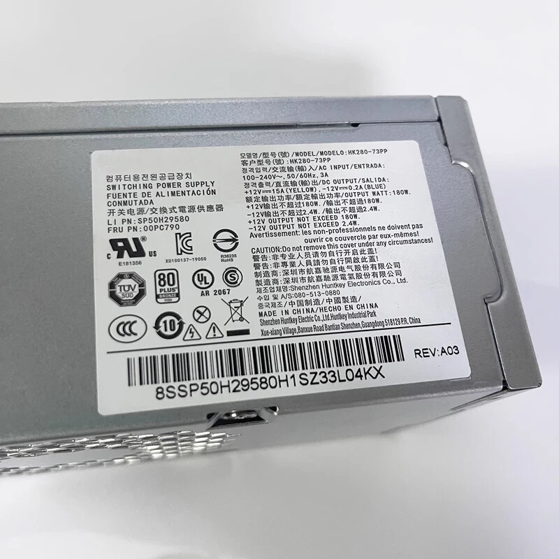 PCG010 For ThinkCentre Desktop SFF 180W PSU Power Supply 10+4Pin HK280-73PP
