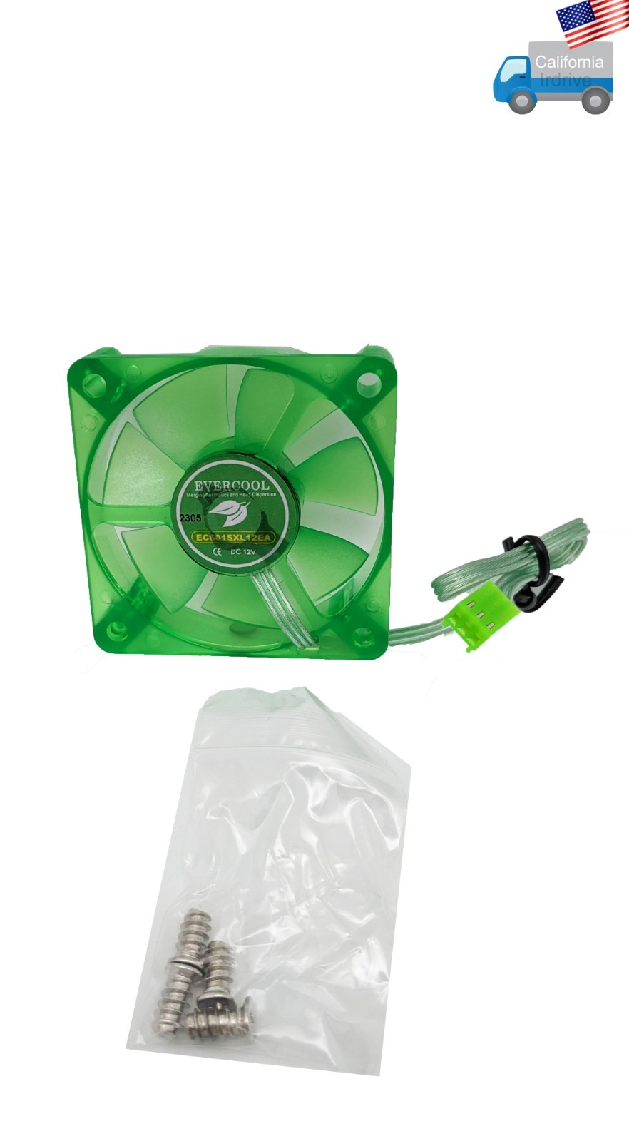 2-Pack NEW Evercool 60mm x 15mm 3-pin 12V Quiet 18.2dBA RoHS PC Case Cooling Fan