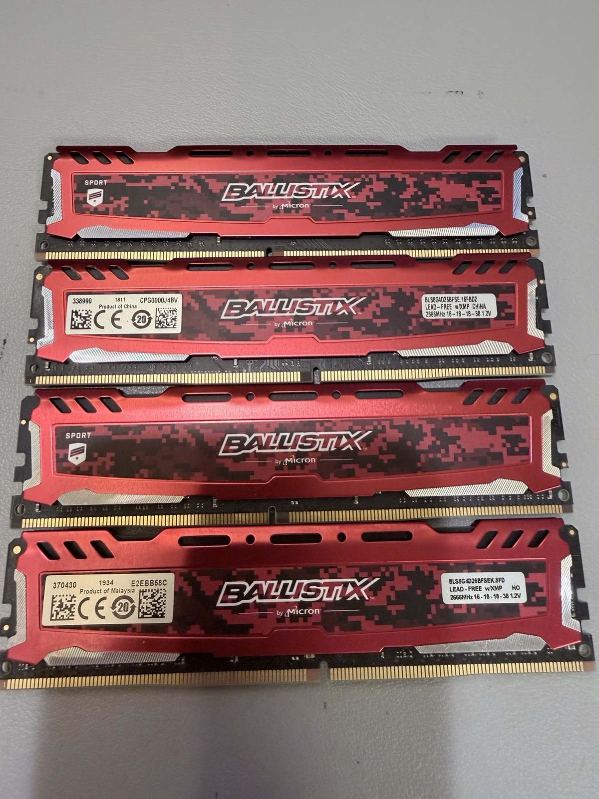 Micron Ballistix Sport DDR4-2666 32GB (4x8GB) DIMM 288-Pin RAM Modules