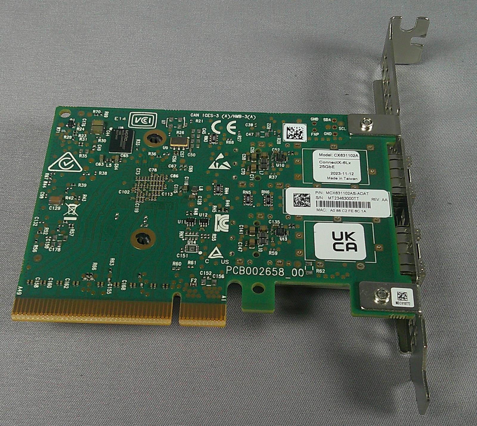 MELLANOX MCX631102AN-ADAT ConnectX-6 Lx Dual Port 25GbE SFP28 **Used Very Good**