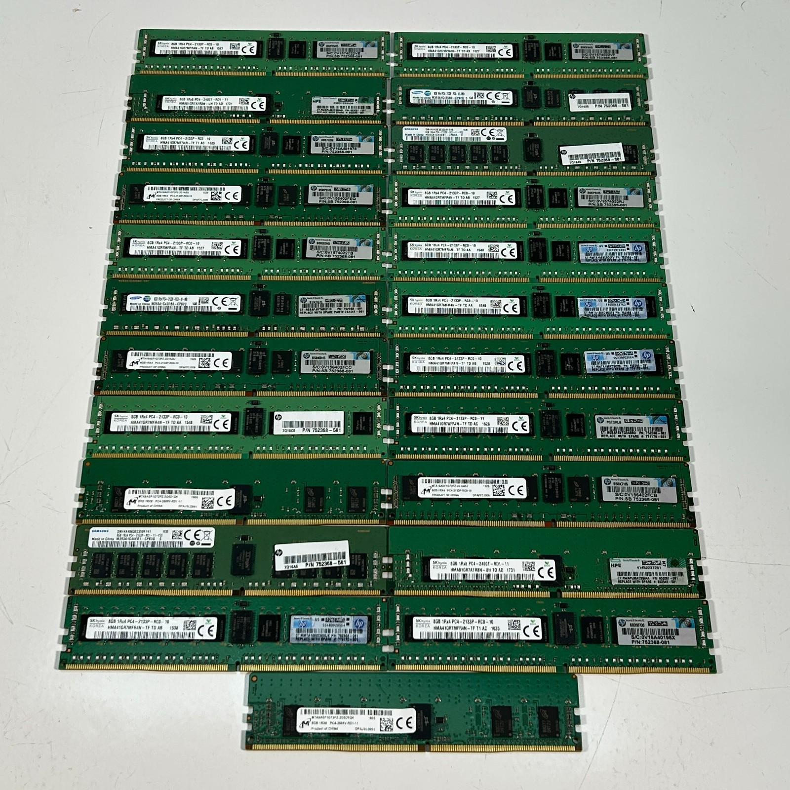 Mixed Brand/Speed 8GB DDR4 Registered Server RAM Lot of 23