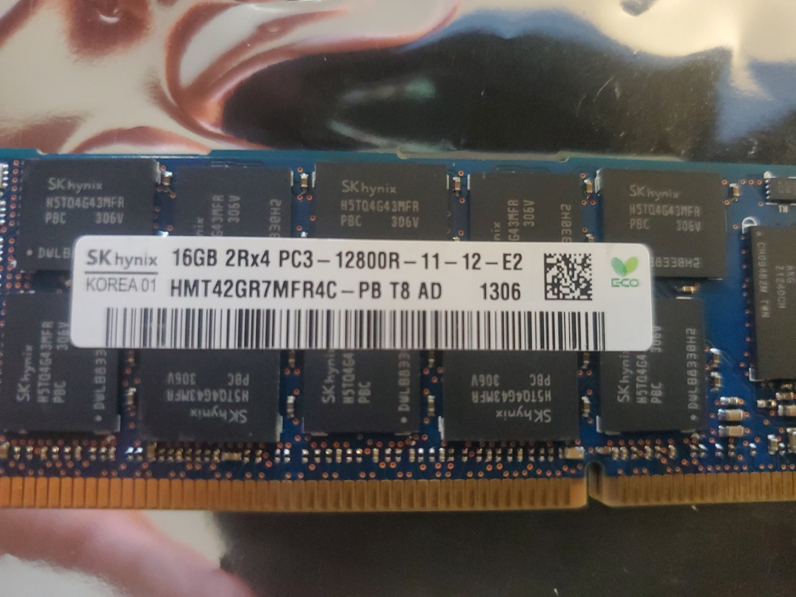 Lot of 6 SK hynix 16GB 2Rx4 PC3-12800R DDR3 ECC Registered Server RAM