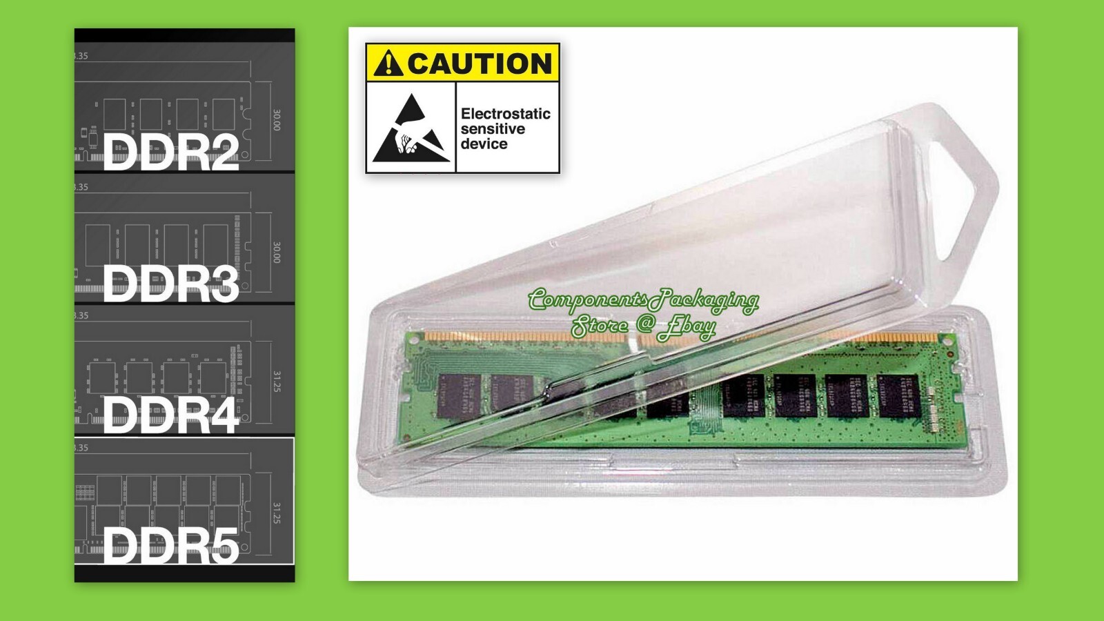 DDR4 PC4 Memory Clam Shell Case for DIMMs Anti Static ESD – Lot of 12 25 40 80