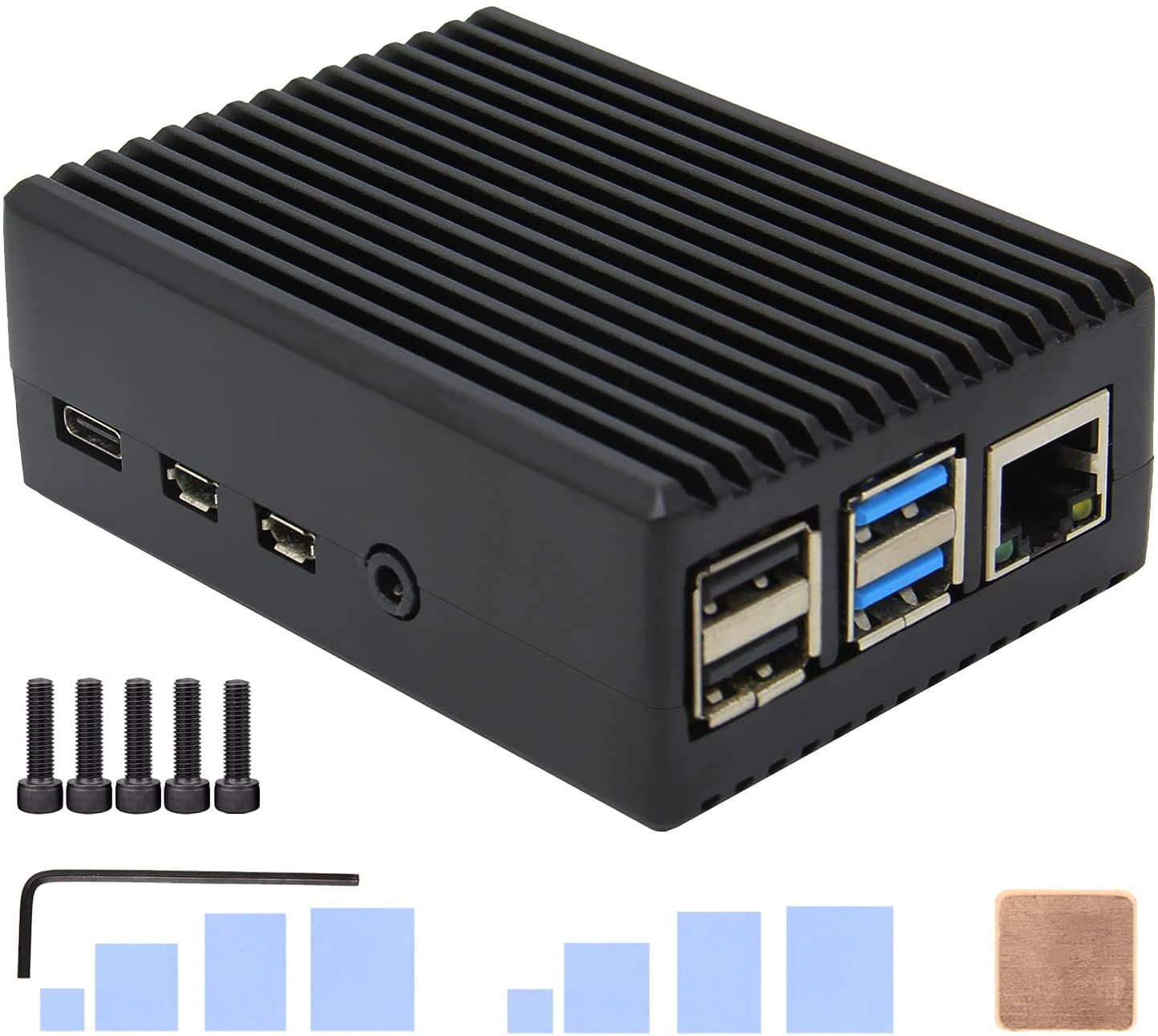 for Raspberry Pi 4 Aluminum Case, Heavy Duty Passive Cooling Metal