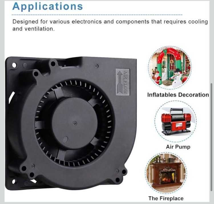 12V DC Blower Fan 120X32Mm (4.72″) Brushless Exhaust High Airflow 3000RPM – 2-Pi
