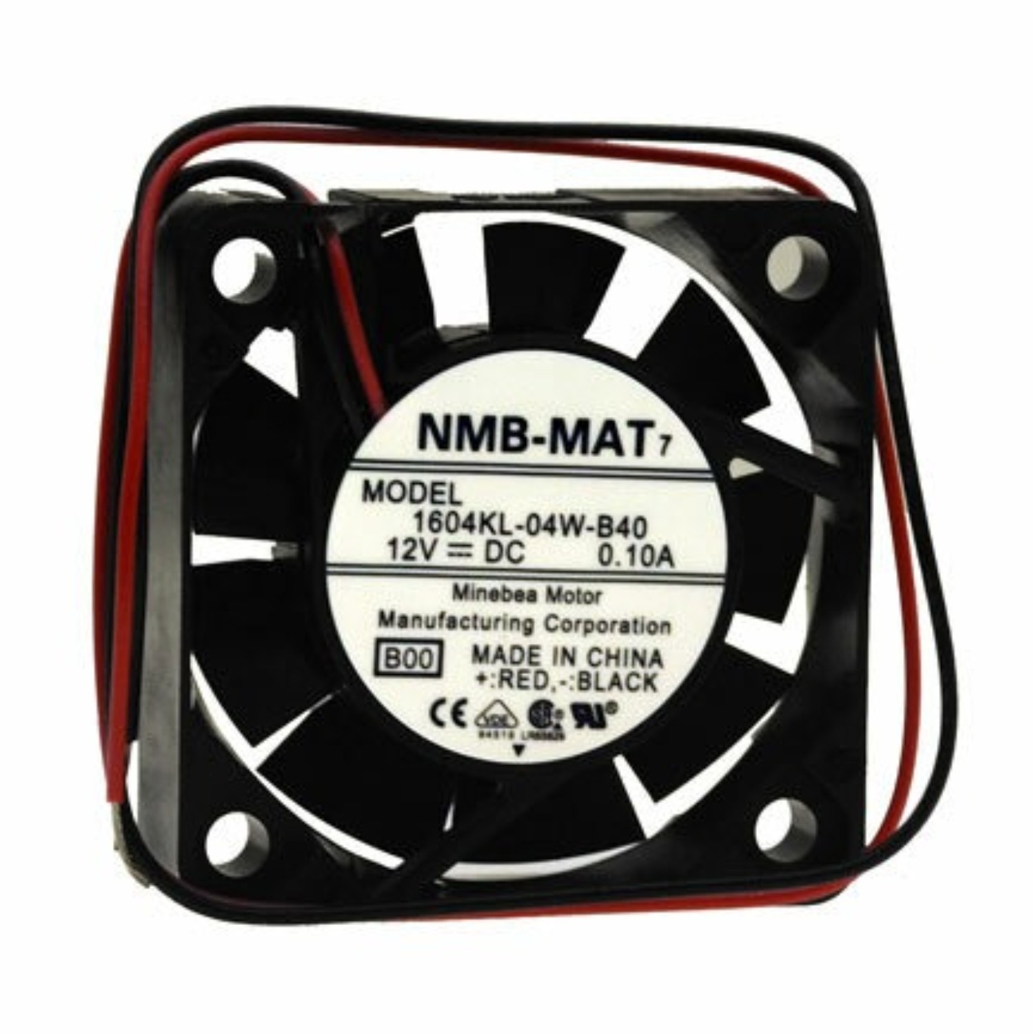 1PCS NMB-MAT 1604KL-04W-B40 DC 12V 0.10A 40MM 2-WIRE Cooling FAN