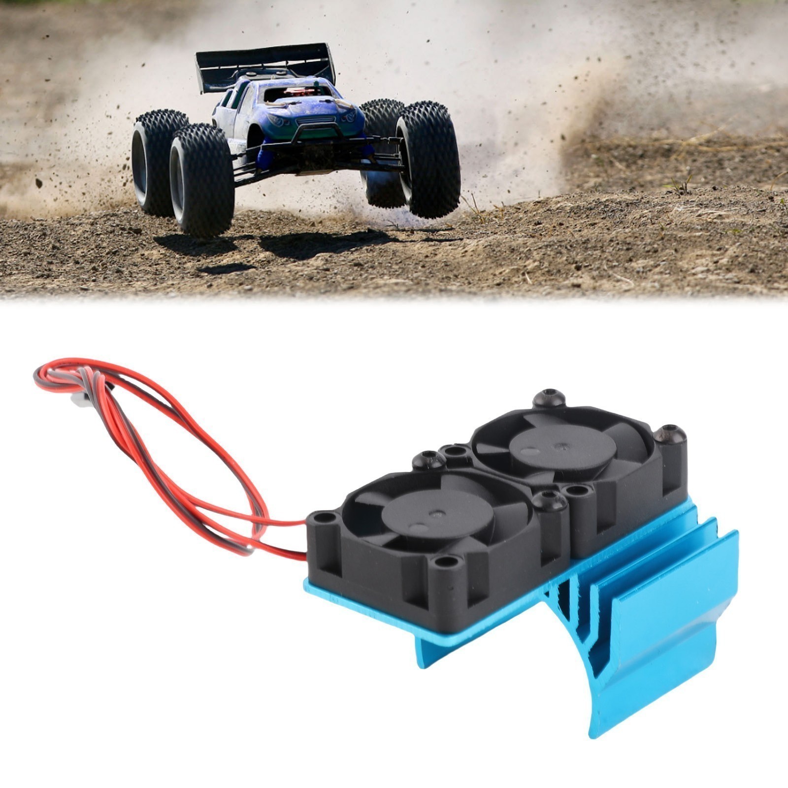 ESC Cooling Fan and Motor Dual Fan Set Aluminum Plastic Fan Set for Slash 4×4