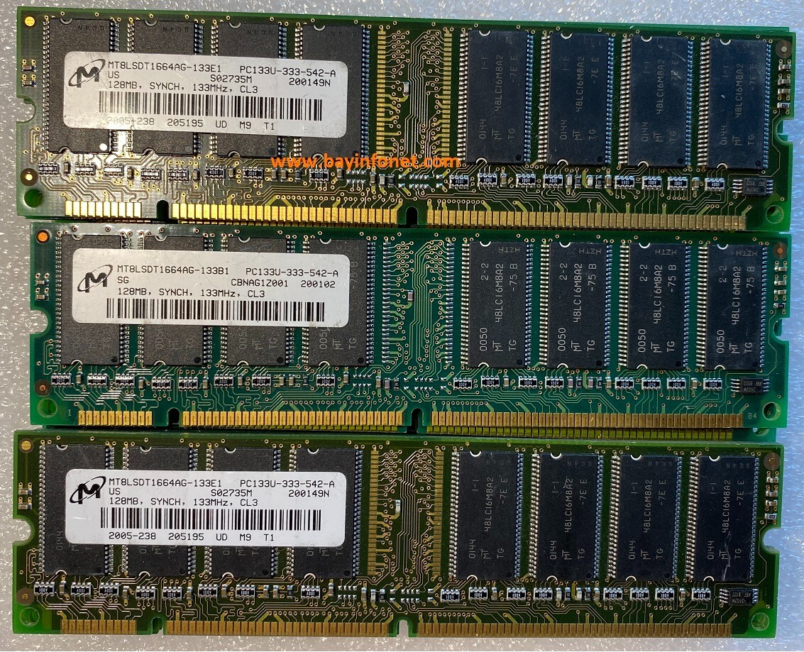 MT8LSDT1664AG-133E1 128MB PC-133 Micron PC133 3.3V SDRAM 168PIN Non ECC Non REG