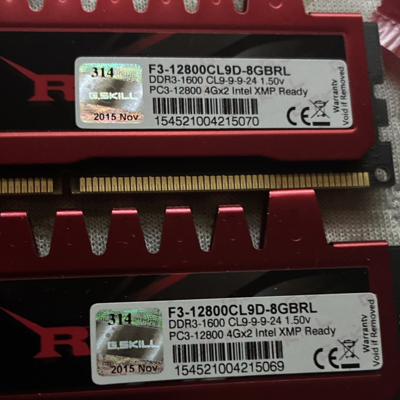 G.SKILL Ripjaws DDR3-1600 PC3-12800 8GB (2x4GB) DIMM Intel XMP Ready Memory