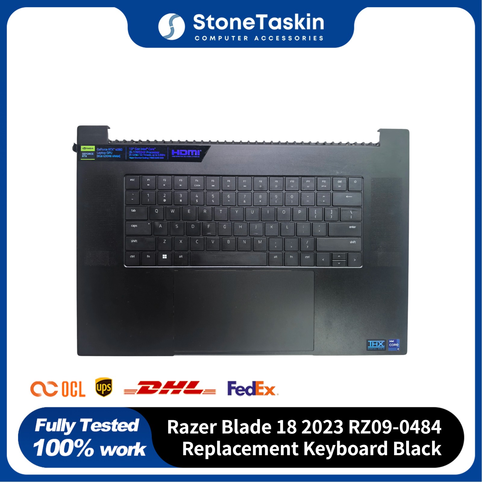 Original For Razer Blade 18 2023 RZ09-0484 Replacement Keyboard Black