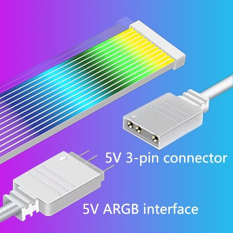 Flexible Silicone RGB LED Light Strip Bar ARGB Board Cover For Computer, 8 Pin